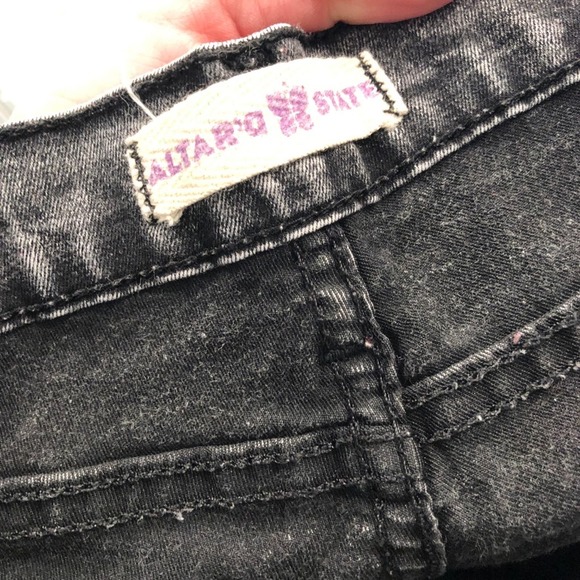 Altar’d State Women's Gray/Black Low Rise Straight Leg Skinny Jeans sz 26 - Picture 3 of 4